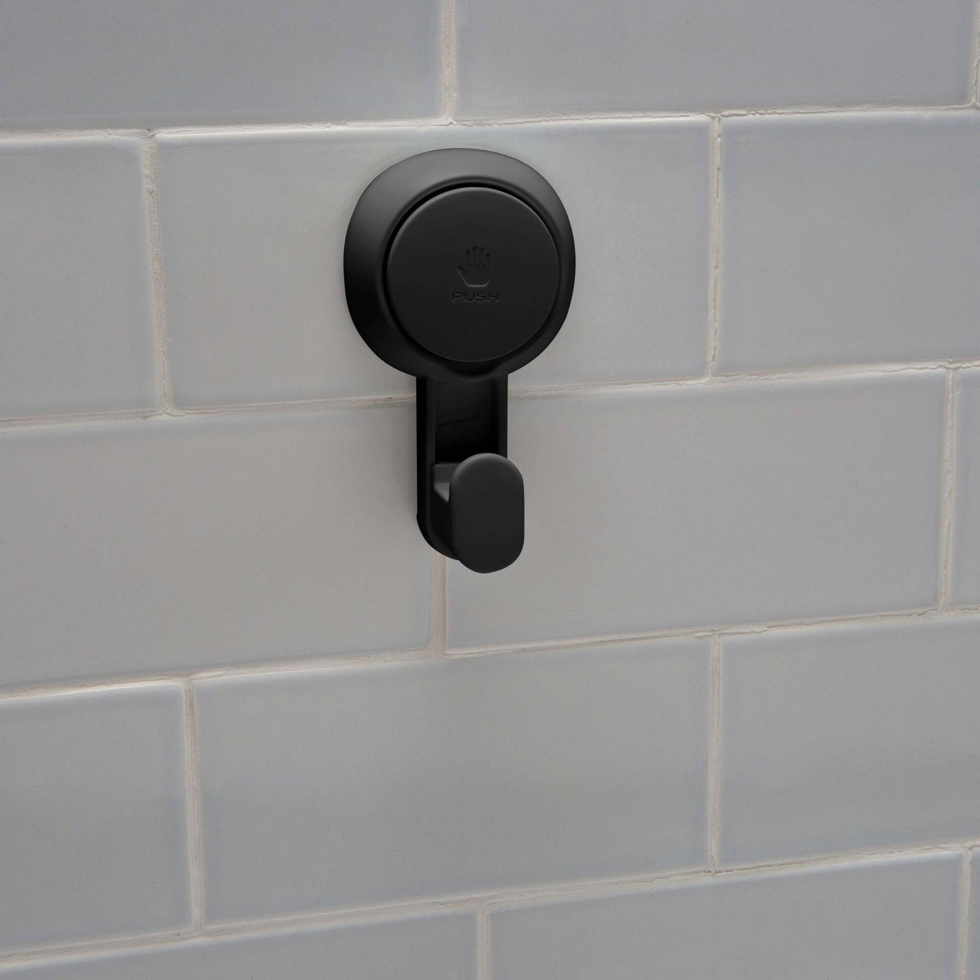 Bath Bliss 4 Pack Matte Black Gel-Suction Power Hooks